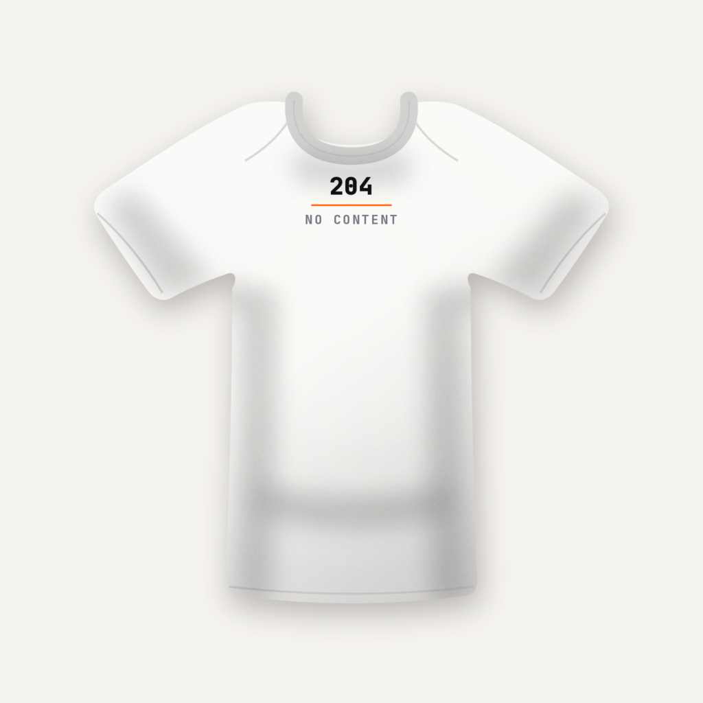 204 No Content tee in white with a minimal neck-label print, flat lay