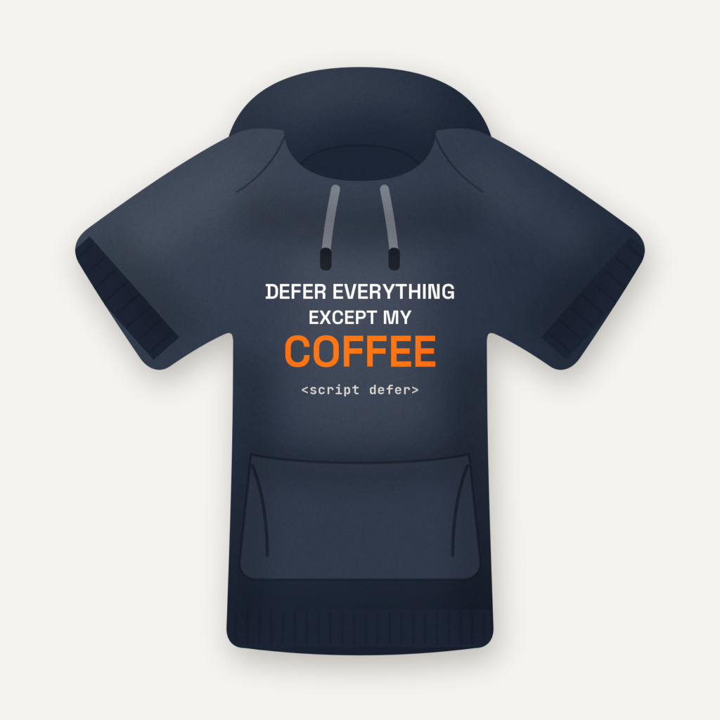 Defer Everything Except My Coffee hoodie in navy, flat lay