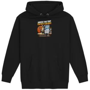 UNSNAIL // Critical CSS Hoodie — black hoodie, front view