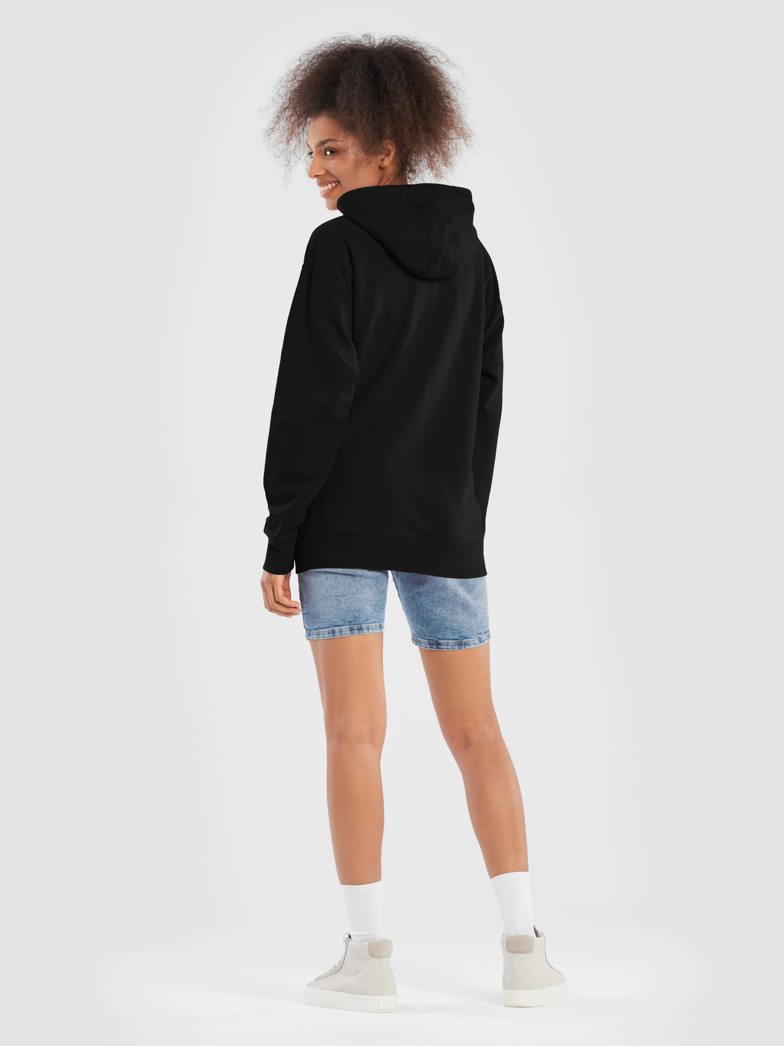 UNSNAIL // Critical CSS Hoodie — black hoodie, studio view