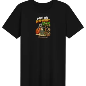 UNSNAIL // Drop the Dead Weight T-Shirt — black t-shirt, front view