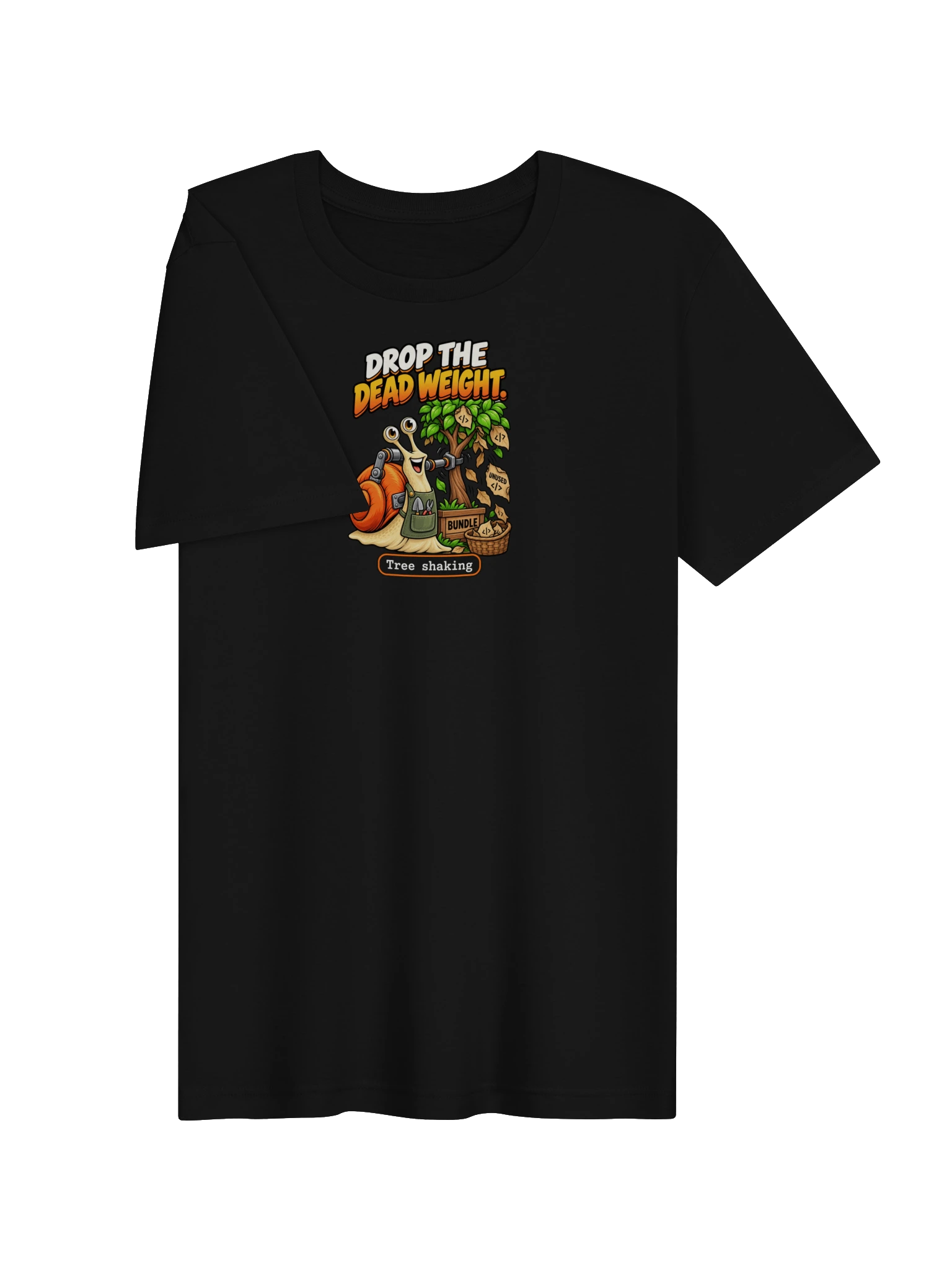 UNSNAIL // Drop the Dead Weight T-Shirt — black t-shirt, flat front view