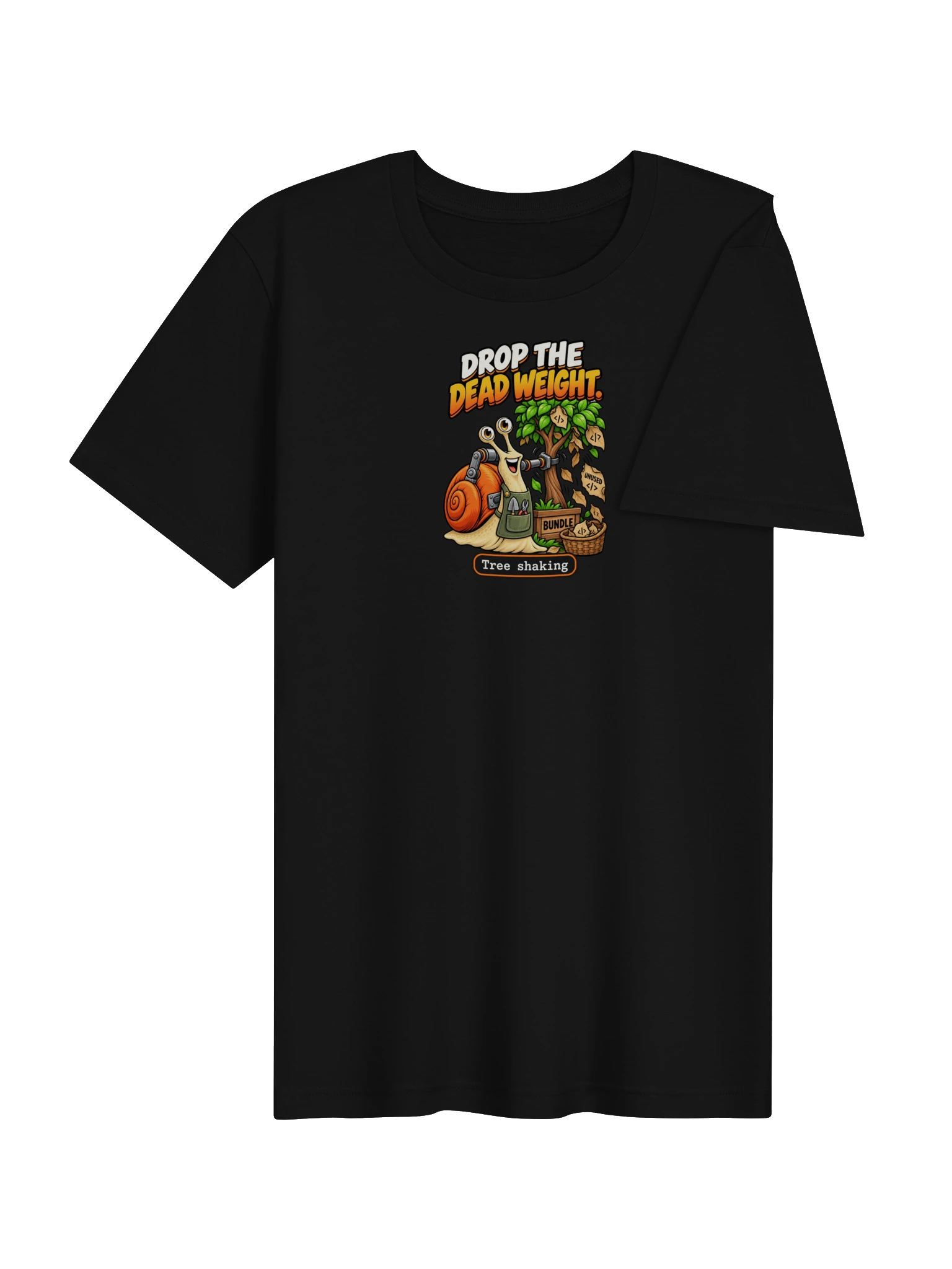 UNSNAIL // Drop the Dead Weight T-Shirt — black t-shirt, angled view