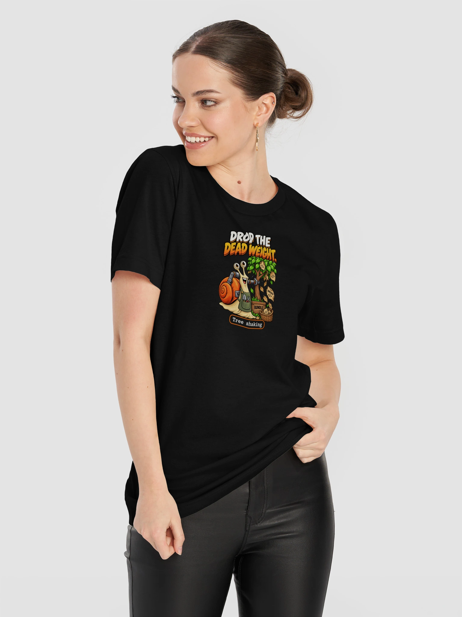 UNSNAIL // Drop the Dead Weight T-Shirt — black t-shirt, worn view