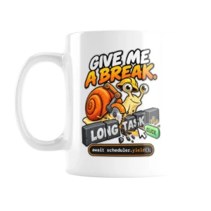 UNSNAIL // Give Me a Break Mug — white ceramic mug, front view
