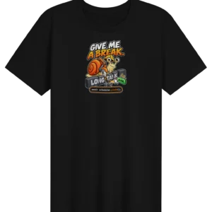 UNSNAIL // Give Me a Break T-Shirt — black t-shirt, front view