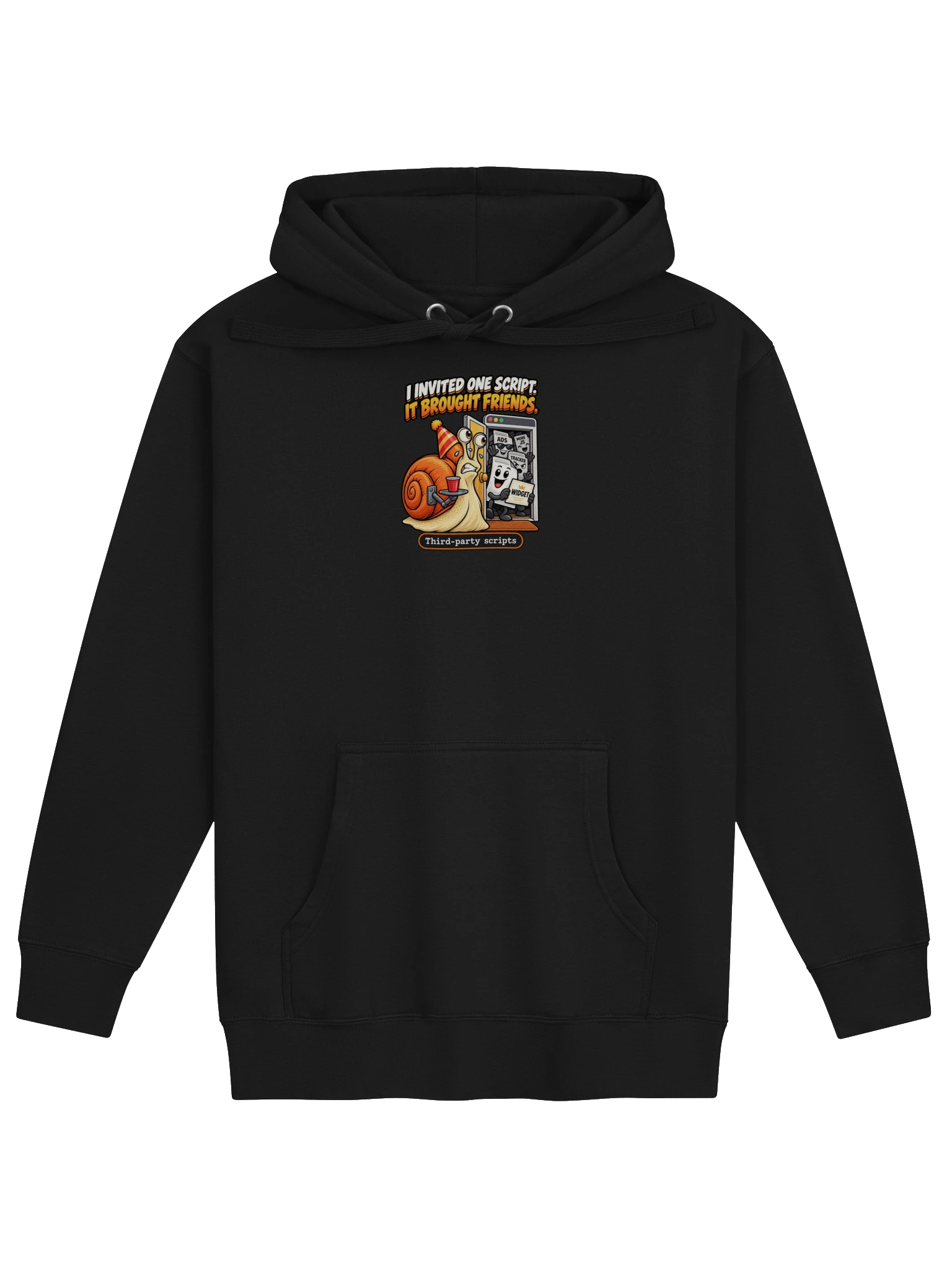 UNSNAIL // I Invited One Script Hoodie — product and print