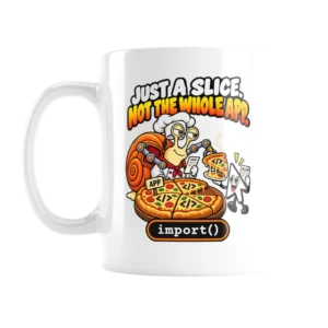 UNSNAIL // Just a Slice Mug — white ceramic mug, front view