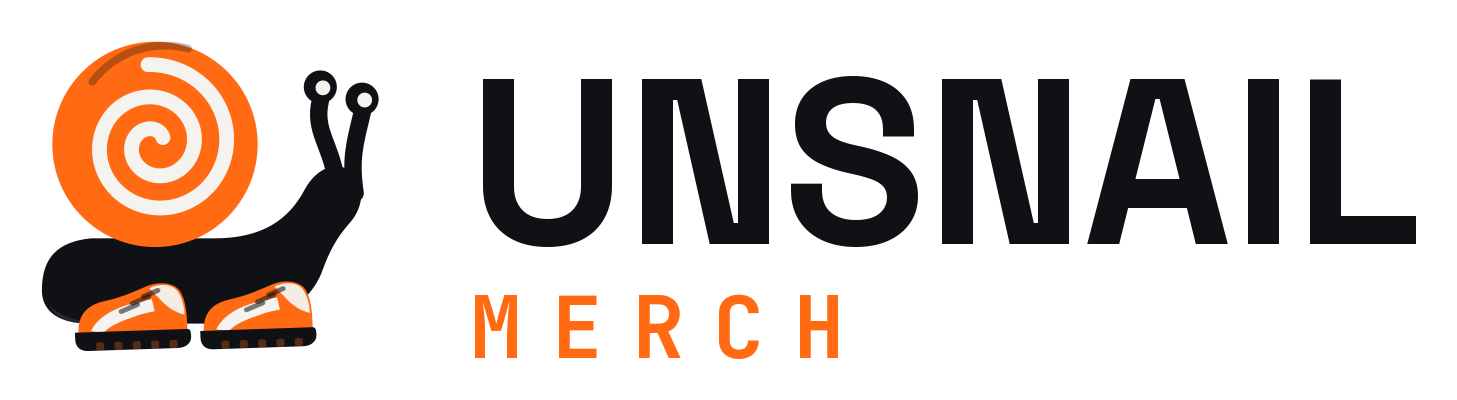 Unsnail Merch — snail in running shoes logo