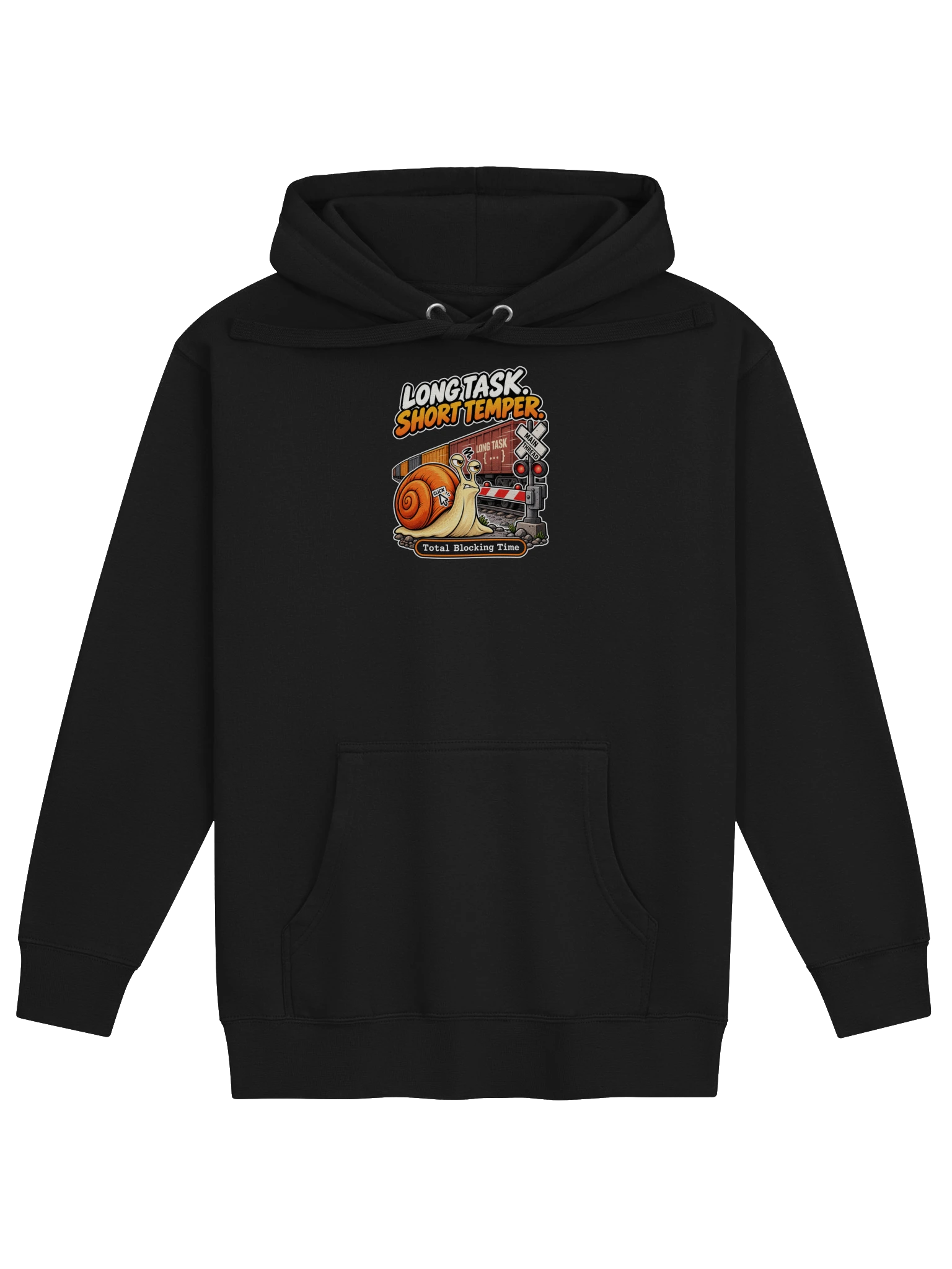 UNSNAIL // Long Task, Short Temper Hoodie — product and print