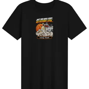 UNSNAIL // Long Task T-Shirt — black t-shirt, front view