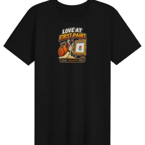 UNSNAIL // Love at First Paint T-Shirt — black t-shirt, front view