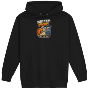 UNSNAIL // Rage Click Hoodie — black hoodie, front view