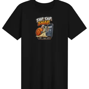 UNSNAIL // Rage Click T-Shirt — black t-shirt, front view