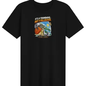 UNSNAIL // Responsive Image T-Shirt — black t-shirt, front view