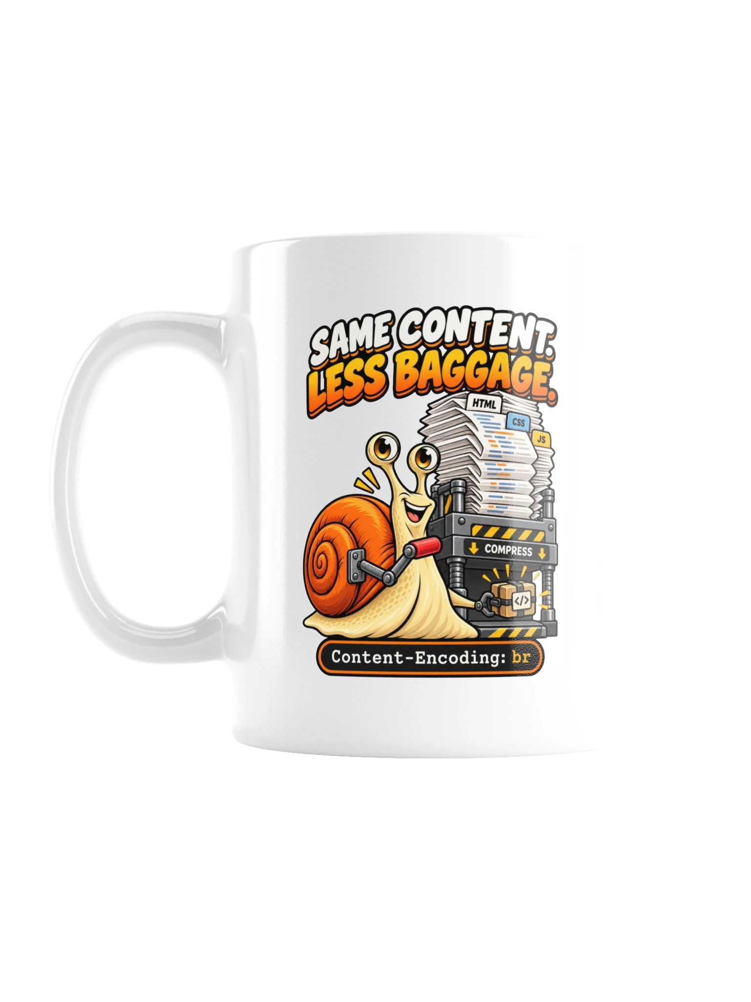 UNSNAIL // Same Content, Less Baggage Mug — product and print
