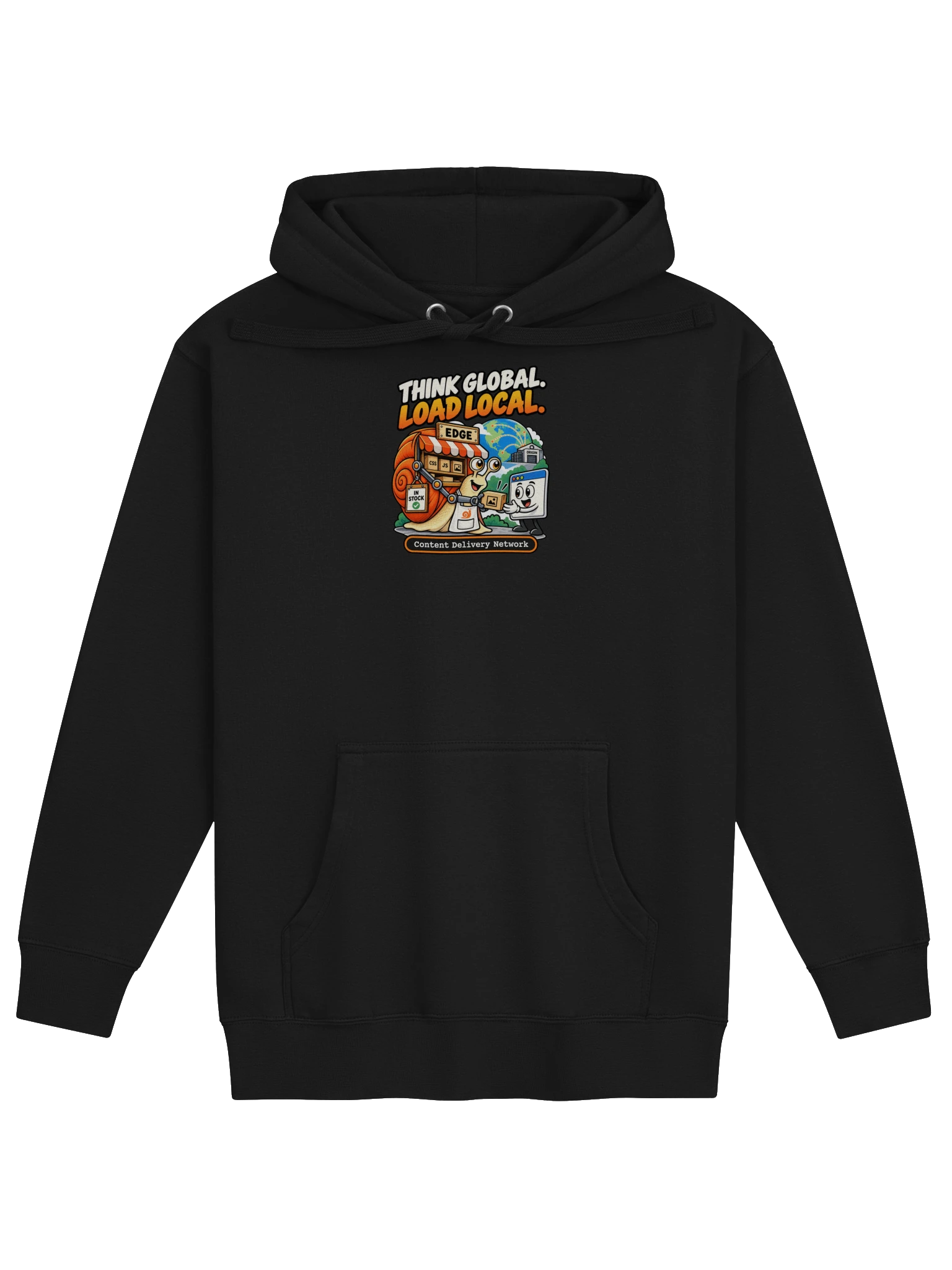 UNSNAIL // Think Global, Load Local Hoodie — product and print